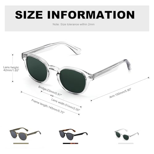 Superb Acetate Frame Scratch/Saltwater Resistant/Oleophobic Coating Lens Vintage Polarized Sunglasses Men Women
