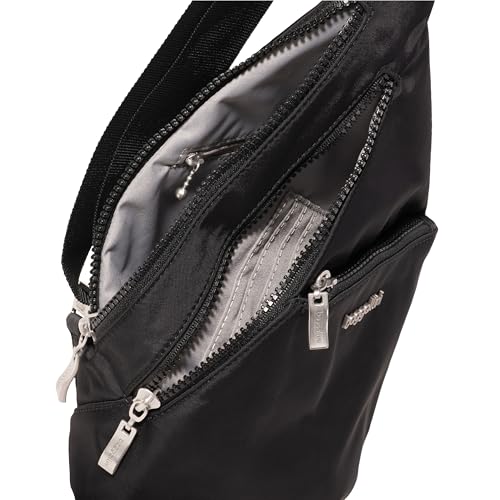 Baggallini Mini Sling - 12x7 Sling Crossbody Bag Backpack with Adjustable Shoulder Strap - color: Black Twill