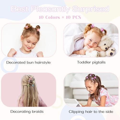 Mini Flower Hair Clips 100Pcs, Small Hair Clips Mini Claw Clips Cute Jaw Clips Hair Pins Hair Barrettes Hair Accessories for Women Girls Kids Teens - color: Multicolor