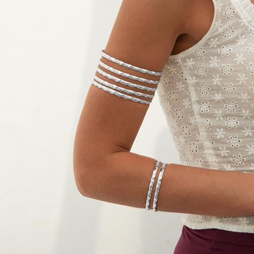 Arm Cuff for Women Gold Upper Arm Bracelet Minimalist Adjustable Cuffs Bangle Punk Dress Jewelry - style: Silver C