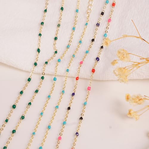 Gold Necklaces for Women Trendy, 14K Gold Plated Dainty Lip Chain Simple Choker Hypoallergenic Waterproof Boho Necklace Fashion Accessories Women Jewelry for Her - color: O chain-rainbow