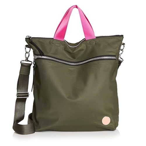 shortyLOVE Wonder Crossbody Messenger Bag - Womens Stylish Nylon Travel Handbag with 55" Adjustable Removable Strap - color: Army Green