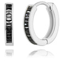 14K Gold Huggie Earrings for Women Silver Huggie Hoop Earrings Cubic Zirconia Huggie Earrings Stud Earrings Lightweight Dainty Hypoallergenic Earrings Jewelry Gifts - color: Silver Black CZ Huggies