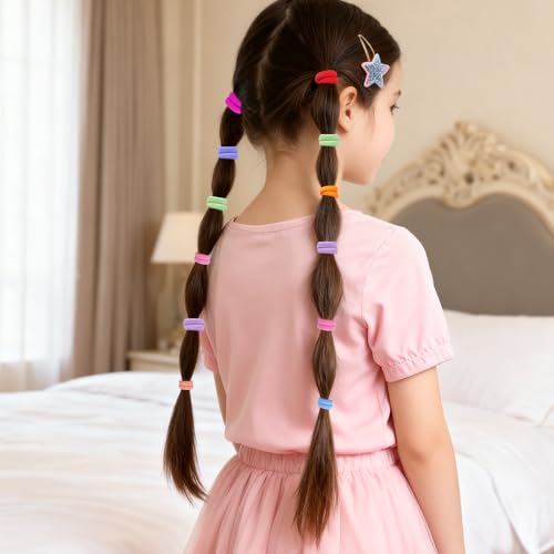 500pcs Baby Hair Ties, Toddler Hair Ties for Girls, Kids Seamless Elastic Hair Bands, 1 Inch No Metal Ponytail Holders, Soft Cotton Hair Accessories, 30 Assorted Colors, Durable & Pain-Free - color: Assorted Colors - Baby