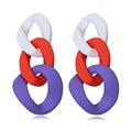Charm Elegant Hollow Color Chain Acrylic Geometric Temperament Dangle Drop Earrings Bohemian Minimalist Hypoallergenic Jewelry Gift - color: White Red Purple earrings