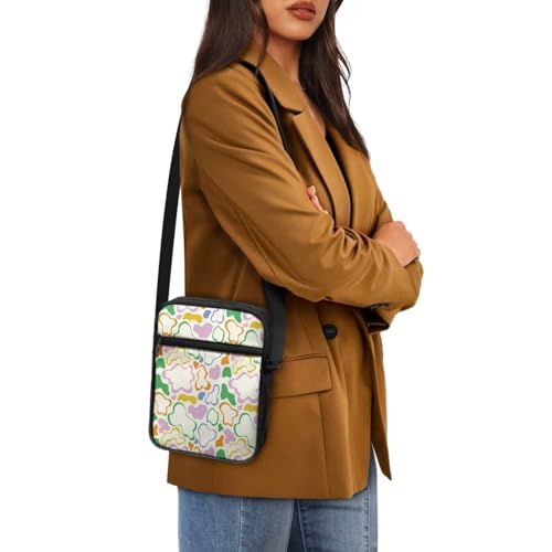 Womens Crossbody Bag Cell Phone Purse Wallet Small Shoulder Handbag for Workout Travel Gym - color: Cartoon Swoon