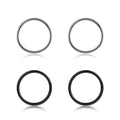 4Pcs 16G 18G 20G Surgical-Steel-Piercing-Ring-Nose-Rings-Hinged-Hoop-Earrings,6mm 8mm 10mm 12mm Seamless Stainless Steel Clicker Eyebrow Septum Piercing Hoop,Sliver Black Gold Rose Gold Rainbow Body Jewelry Set - color: 20G 8mm Silver & Black