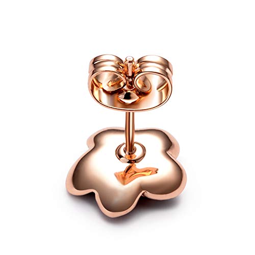 AllenCOCO Rose Flower Stud Earrings for Women Sensitive Ears, Hypoallergenic Cute Gold And Silver Rose Flower Earrings Studs for Women Nickel Free - color: White flower/Rose gold, size: 0.47