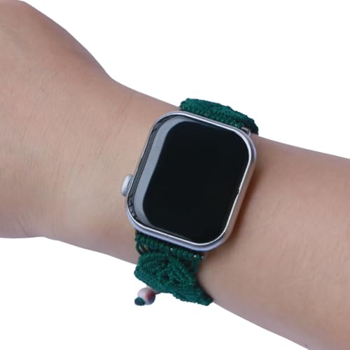 4th Generation Handmade Nylon Braided Boho Style Watch Strap for Apple Watch - color: Dark Green, size: 40/41/42mm
