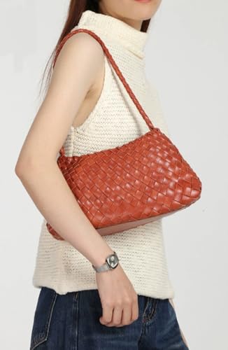 Woven Hobo Bags for Women Suede Woven Tote Bag Trendy Bucket Purse Underarm Shoulder Bag Vintage Tote Handbag Clutch Purses - color: Silver Grey