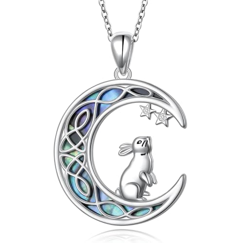 925 Sterling Silver Animal Necklaces Lion/Cat/Phoenix/Bunny/Koalas Necklace Adjustable Chain Animal Lover Pendant Jewelry for Women Men - style: Rabbit