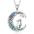925 Sterling Silver Animal Necklaces Lion/Cat/Phoenix/Bunny/Koalas Necklace Adjustable Chain Animal Lover Pendant Jewelry for Women Men - style: Rabbit