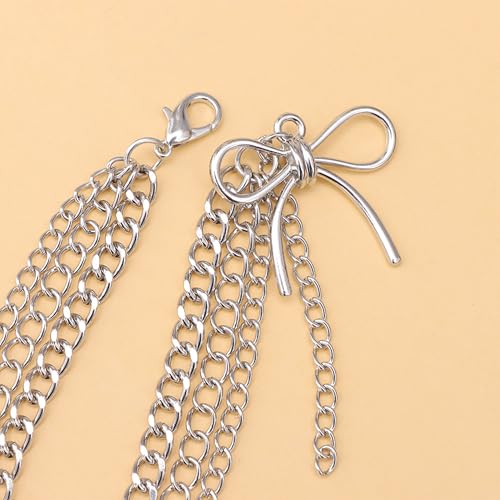 Nojess 2Pcs Punk Goth Shoe Chains Skull Boot chains Skeleton Hand Shoe Charms Shoes Sneakers Martin Boots Accessories Stuff - style: Bow Chain