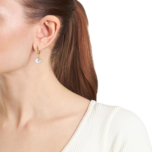 Amazon Essentials Plated Tailored Hoop Earrings - color: Gold Tone, size: L: 0.79" X W: 0.47"
