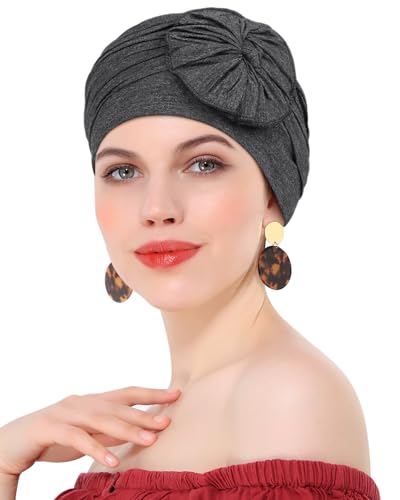 Chemo Headwear for Women Cancer Patients Lightweight Head Coverings for Hair Loss Seasonal - color: Dark Heather Grey