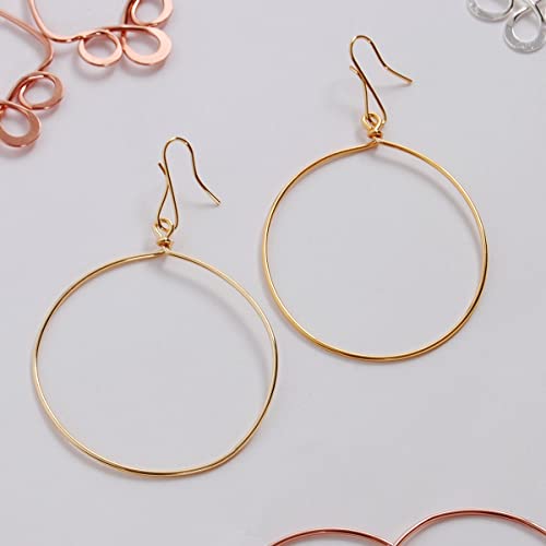 Dangle Hoop Earrings for Women - Minimalist Geometric Round Drop Hoops - Hypoallergenic, Safe for Sensitive Ears - Plated in 18K Gold or 925 Sterling Silver - color: 2.6" inch - 18K Gold Plated