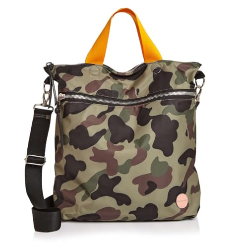 shortyLOVE Wonder Crossbody Messenger Bag - Womens Stylish Nylon Travel Handbag with 55" Adjustable Removable Strap - color: Green Camo