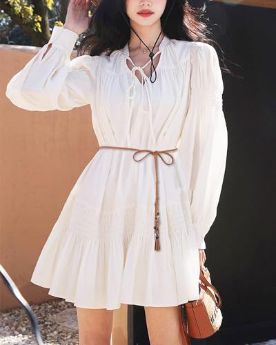 Women's Waist Belts Woven Tassels Chain Belt Skinny Rope Belt for Skirt Dress Boho Style - color: Tan
