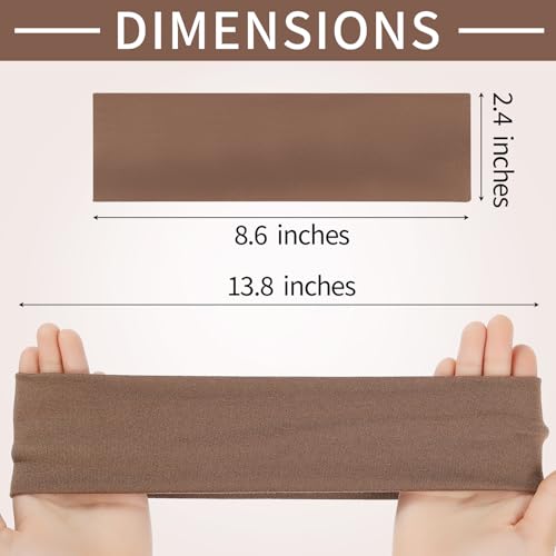 Panleding 12 Pack Headbands for Women, Elastic Soft Hair Bands for Workout, Yoga, Running, Fitness - color: Deep Neutral
