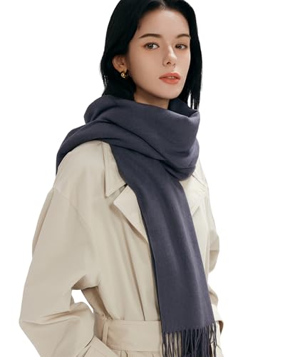 maamgic Women's Winter Scarf Soft Warm Scarf for Women Cozy Shawl Wraps for Women Lightweight Pashmina Style Wrap - color: Solid Dark Gray