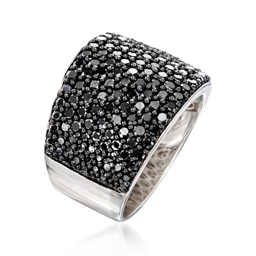 Ross-Simons 3.70 ct. t.w. Pave Black Spinel Ring in Sterling Silver