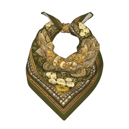 Head Scarf Hair Neck Scarves for Women Fashion Silk Satin Purse Bag Scarfs Handbags Bandana Neckerchief - color: Brown Green Yellow Paisley