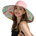 HUAMULAN Women Summer Sun Hat Wide Brim Wired Edge Floral Beach Bucket Hats Reversible Foldable Travel UV Protection Lady Hat - color: Bg8240-pink