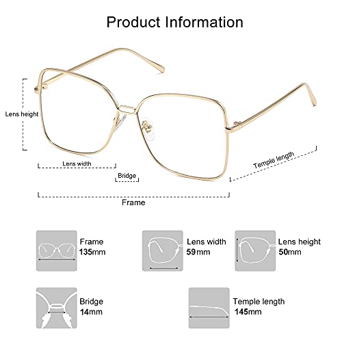 SOJOS Trendy Square Oversized Sunglasses Womens Mens UV400 Big Large Designer Shades SJ1082 - color: Yellow Gold/Clear