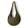 ODODOS Quilted Carryall Tote Bag for Women Crossbody Hobo Lightweight Padding Shoulder Bag - color: Avocado