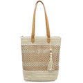 Aphoraeny Straw Beach Bag Buckets Totes Handbag Shoulder Tote Bag Straw Purse Summer Purse Women Summer Handbag - color: B-beige Stripes
