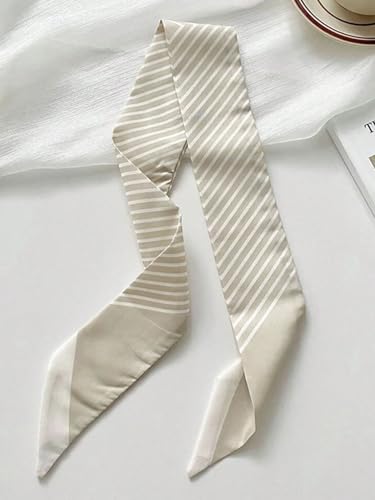 4/40 Pcs Hair Scarf for Women, 35"x2.36" Lightweight Silk Headband, Purse & Bag Scarves Gift Collection - color: Rainbow Stripe