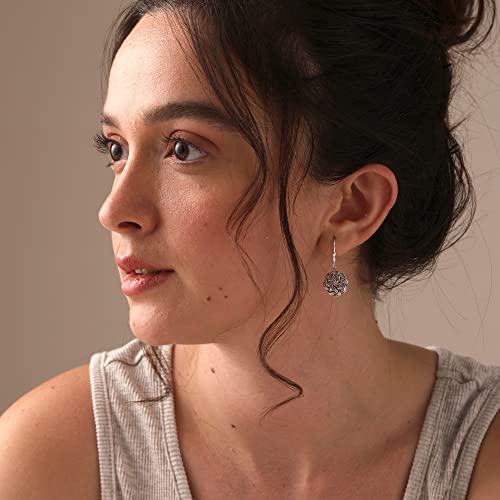 LeCalla 925 Sterling Silver Leverback Drop Earrings | Lightweight Celtic-Knot Filigree Heart Teardrop Dangle Earring for Women's Gift for Her - color: Celtic-Knot