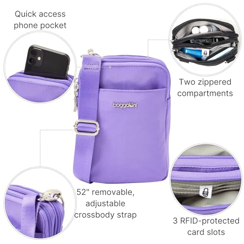 Baggallini Women's Modern Take Two Rfid Crossbody - color: Lavender Surf