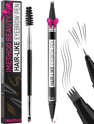 iMethod Eyebrow Pen - Eyebrow Pencil Magical 2-in-1 Eye Brow Pencils for Women with 4-Fork-Tip & Precise Brush-Tip for Natural Hair-Like Brows, Last All-Day, with Eyebrow Spoolie Brush, Grey - color: MY 06 Grey