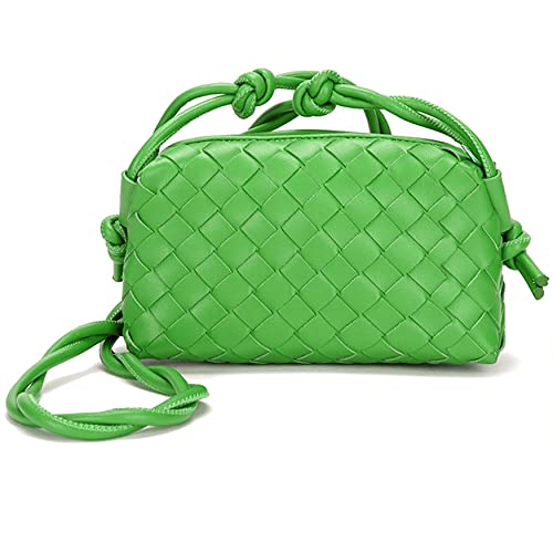 ZEDIUH Woven Bag for Women Crossbody Shoulderbag, Small Vegan Leather Purse - color: Green