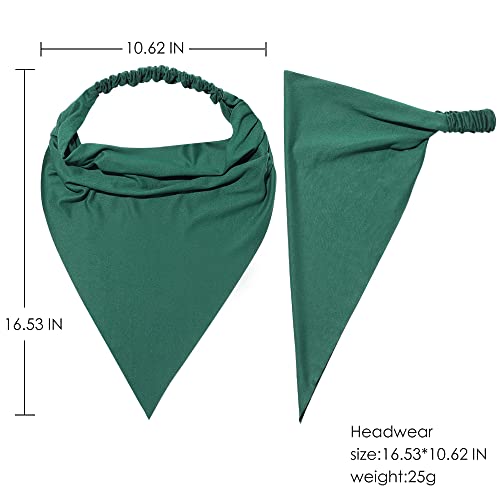 Vercret 6 Pack Hair Scarf Headband for Women Elastic Bandana Head Scarf Large Boho Triangle Kerchief with Clips Non Slip Scarves - color: M Fallen Embers