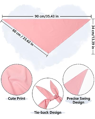 AWAYTR 3Pcs Hair Bandanas Head Kerchief for Women Girls Tie-Back Boho Hair Scarf Headband Bandana Triangle Head Scarf - color: Solid Color - Khaki / Pink / Black