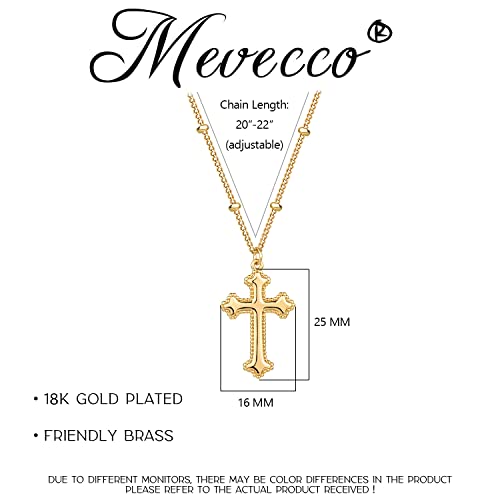 MEVECCO Dainty Gold Cross Necklace for Women - 18K Gold Plated Delicate Minimalist Cubic Zircon Cross Necklaces Cute Faith/Crucifix Jewelry Gift - style: Cross-1