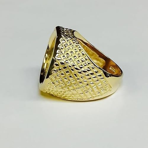 Pretty Jewels08 Men's Engagement Ring, 925 Sterling Silver, American Liberty Coin, 14k Yellow Gold Finish - color: Yellow