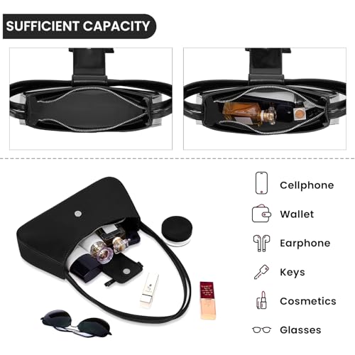 Shoulder Bags for Women Coquette Bow Purse Y2k Bag Small Cute Purses Mini Hobo Handbag Faux Leather Shoulder Purse - color: Black