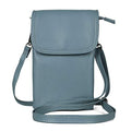 befen Genuine Leather Small Crossbody Bags for Women Cell Phone Bag Cross Body Purses,Silver Zipper - color: Air Force Blue