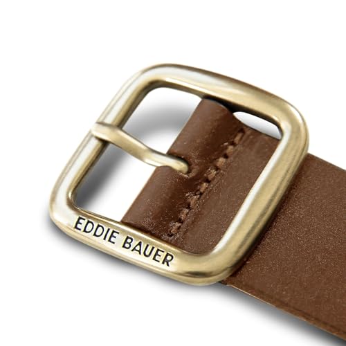 Eddie Bauer Women's Casual Leather Belts with Durable Metal Buckle - color: Center Bar - Tan, size: Small