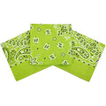 Bandanas for Women and Men，3 Pack Super Soft Thin 60s Preium Cotton 22 inch Handkerchiefs - color: 3 Pack-greenery