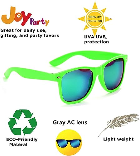 Eyegla Sunglasses Bulk Party Sunglasses Pack 80s Shades Eyewear Set for Men Women 8/10/20/30Pack - color: Green 10 Pack