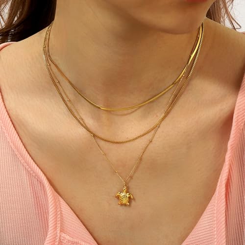 14K Gold Heart Necklace for Women Boho stainless steel waterproof Cute Dainty Love Pendant Necklaces for Women - color: Styie-5
