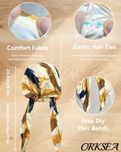 Chemo Headwear for Women Pre-Tied Head Scarf Headwraps Soft Turbans Cancer Hats Chemo Beanie Coverings Scarves - color: Khaki Pattern