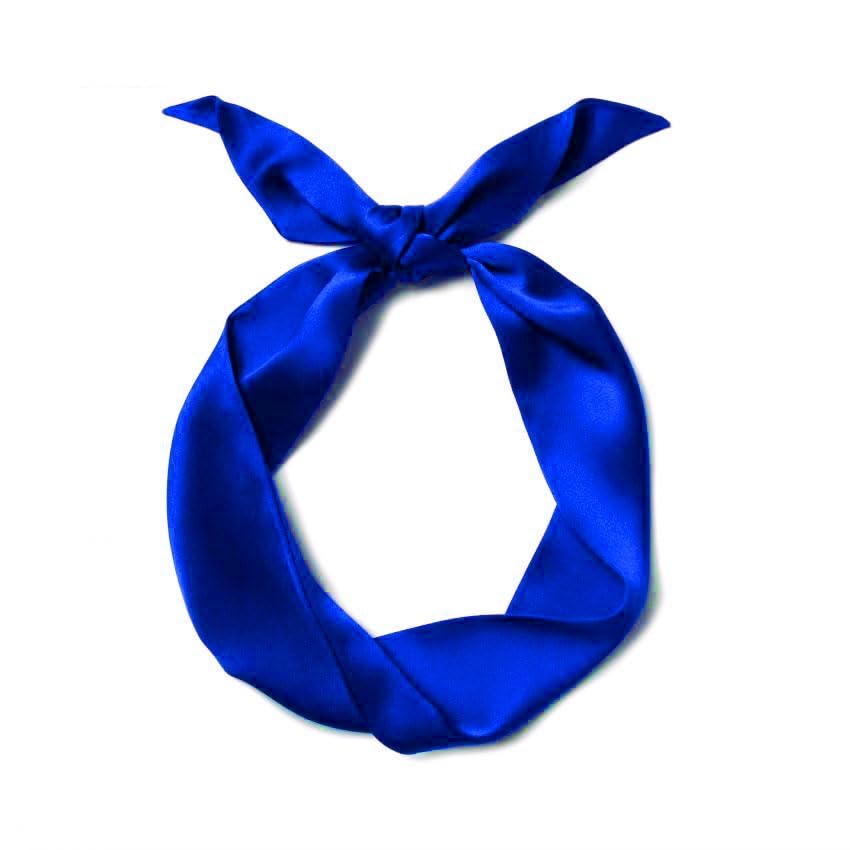 10 Pcs Long Thin Small Skinny Scarf Satin Neck Tie Ribbon Choker for Women Girls - color: Blue