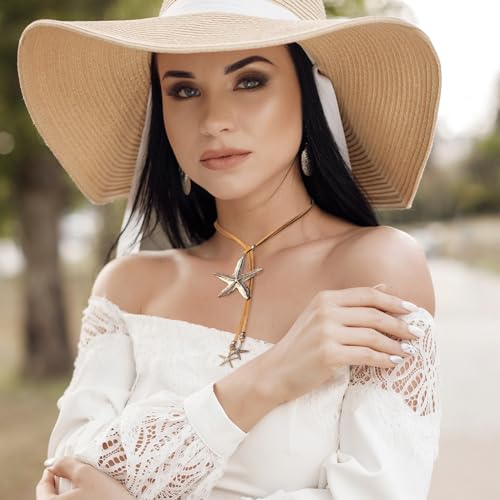 HUASAI Choker Necklace for Women Boho Necklaces Country Concert Outfits for Women Layered Western Choker Necklace Boho Cowgirl Jewelry Accessories Dress - color: L:Star Boho Necklace