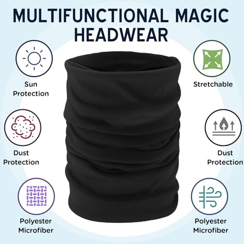Jiuguva 26 Pcs Neck Gaiter Men Face Mask Headband Boho Head Wrap Headwear Bulk Hiking Seamless Neck Scarf Skull Bandana Women - color: Black Color, style: Basic Style