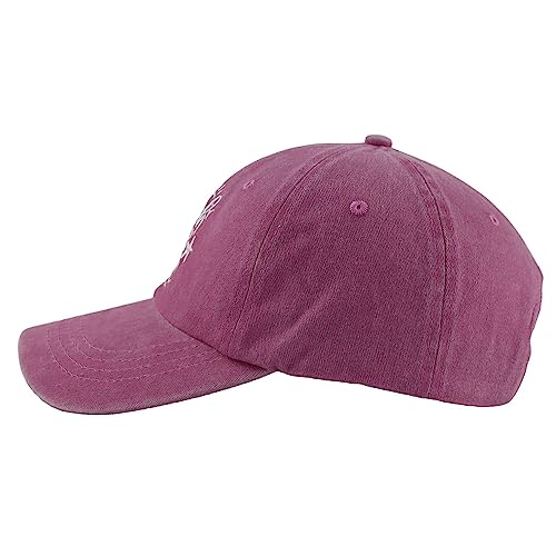 HHNLB Beach Hair Don’t Care Hat, Washed Cotton Adjustable Embroidered Baseball Cap - color: Embroidered Pink